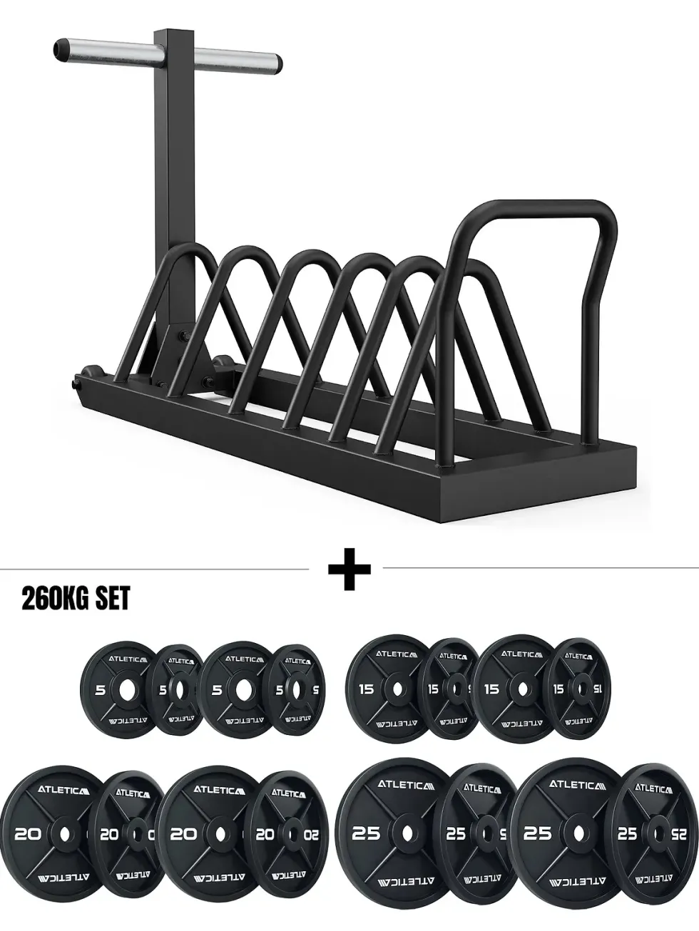 Armored Tusker Set I Hantelscheibenablage & 260kg Classic Iron Plates