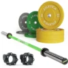 Delta Electric Green SET | Color Bumper Plates 90kg | Pro Hantelverschlüsse