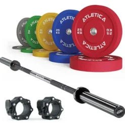 Delta Tripple Black SET | Color Bumper Plates 150kg | Pro Verschlüsse
