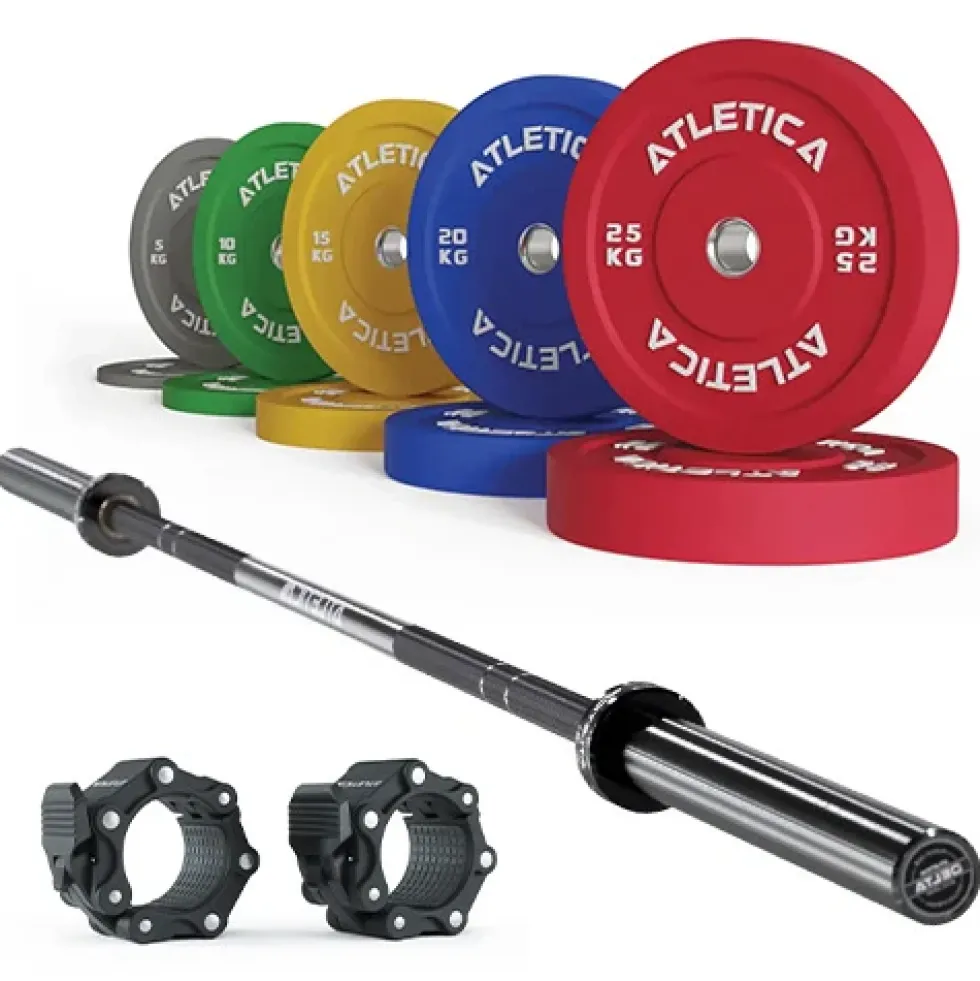 Delta Tripple Black SET | Color Bumper Plates 150kg | Pro Verschlüsse
