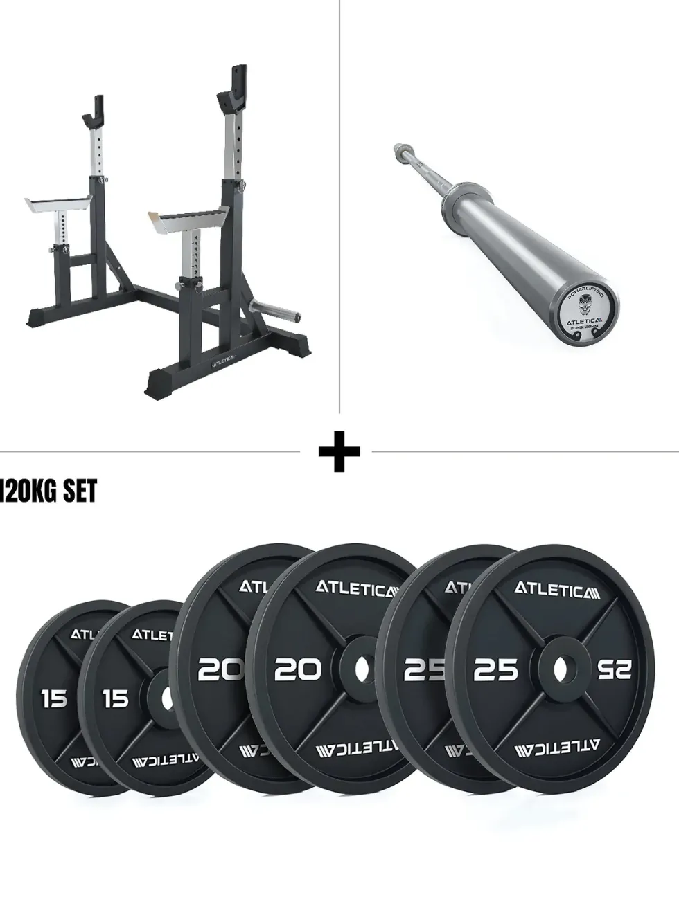 Dome Squat Rack SET | Gamma Langhantel | 120kg Iron Plates