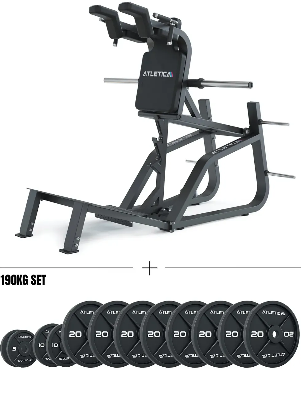 HyperLever SET | V-Squat + 190kg Iron Plates