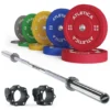 Langhantel Delta Chrome | Color Bumper Plates 150kg | Pro Verschlüsse