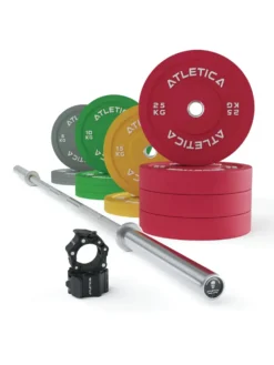 Langhantel Set | Beta Powerlifting | 190kg Color Bumper | Chrome
