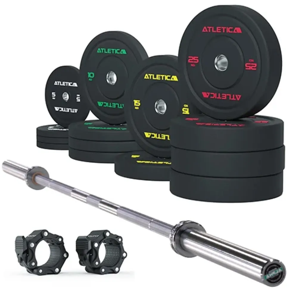 Langhantel Set Alpha I High Temp Bumper Plates 190kg I Pro Verschlüsse