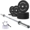 Langhantel Set Delta | Bumper Plates Schwarz 110kg | Aluminium Hantelverschlüsse