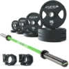 Langhantel Set Delta Electric Green I 2H Gripper Plates 95kg I Kautschuk Verschlüsse