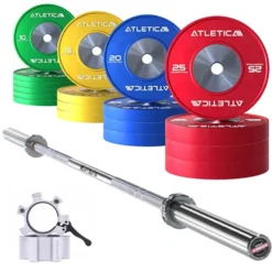Langhantel Set Gamma Chrome I Competition Bumper Plate Set 300kg I Aluminiumverschlüsse