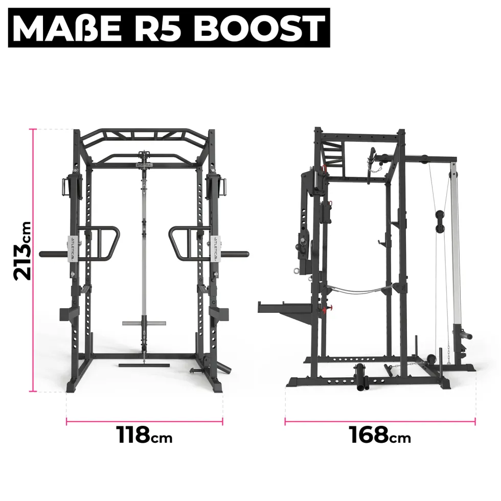R5 Boost | Power Rack | Latzug- & Rudereinheit | Jammer Arms | 213cm
