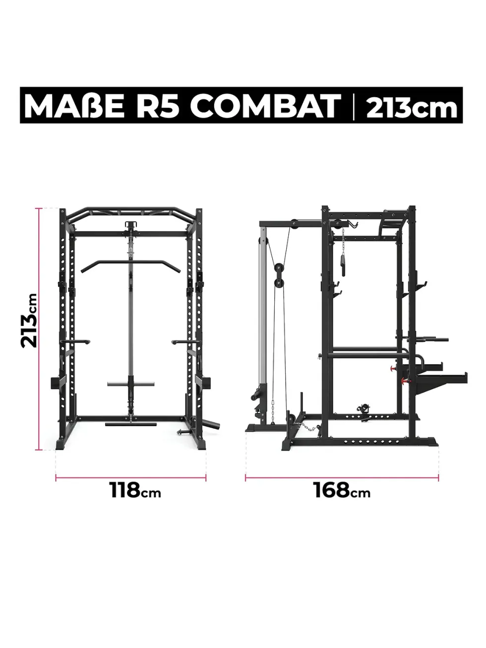 R5 Combat | Power Rack | Latzug- & Rudereinheit | 195cm
