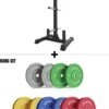 Rhino Vibe Set I 150kg Color Bumper Plates & Rhino Hantelscheibenablage