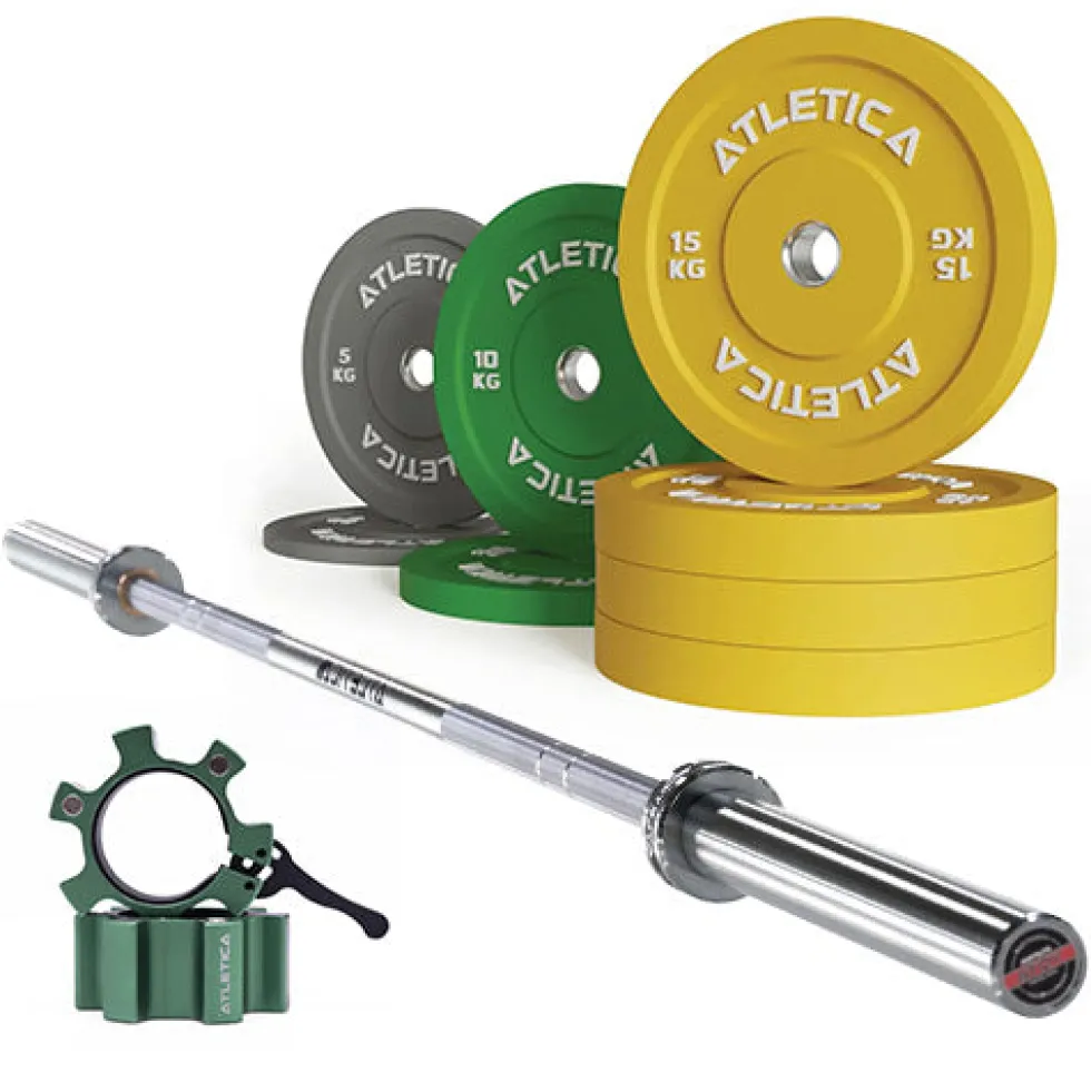 Yota Langhantel | Color Bumper Plates 90kg | Aluminium Verschlüsse